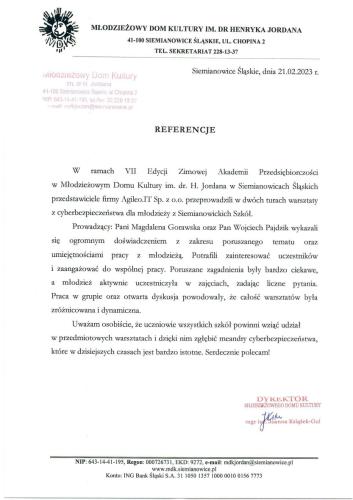 MDK Jordan - Warsztaty z cyberbezpieczeństwa
